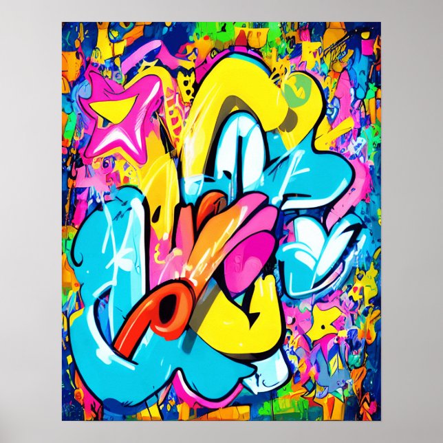 Urban Graffiti Street Art: Coola och Funky Design Poster (Framsidan)