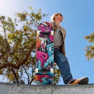 Urban Graffiti Street Art Stänk Mini Skateboard Bräda 18,5 Cm