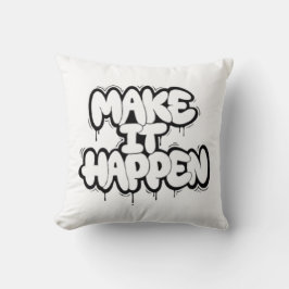 Urban Graffiti Text Art Throw Pillow Kudde