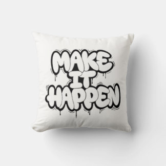 Urban Graffiti Text Art Throw Pillow Kudde