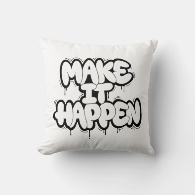 Urban Graffiti Text Art Throw Pillow Kudde (Framsida)
