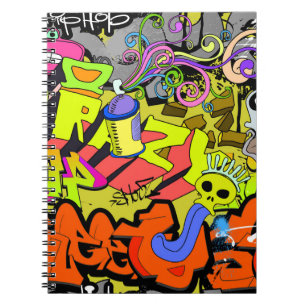 Urban Graffiti: Vintage Art Wall Anteckningsbok