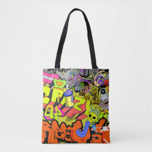 Urban Graffiti: Vintage Art Wall Tygkasse