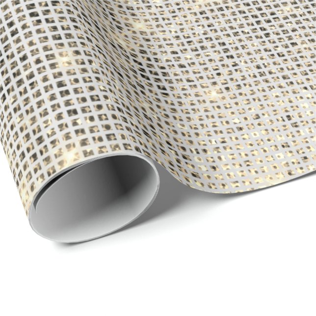Urban Grått Sequin Shimmering Metallic Sparkly Presentpapper (Rullad Hörn)