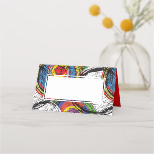 Urban Grunge Graffiti Swirls Dinner Party Placeringskort