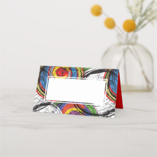 Urban Grunge Graffiti Swirls Dinner Party Placeringskort