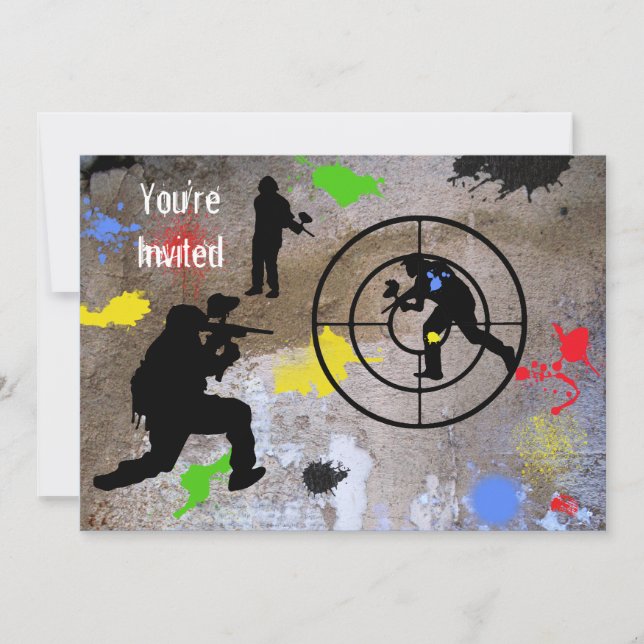 Urban Guerilla Paintball Du är inbjuden Inbjudningar (Framsida)