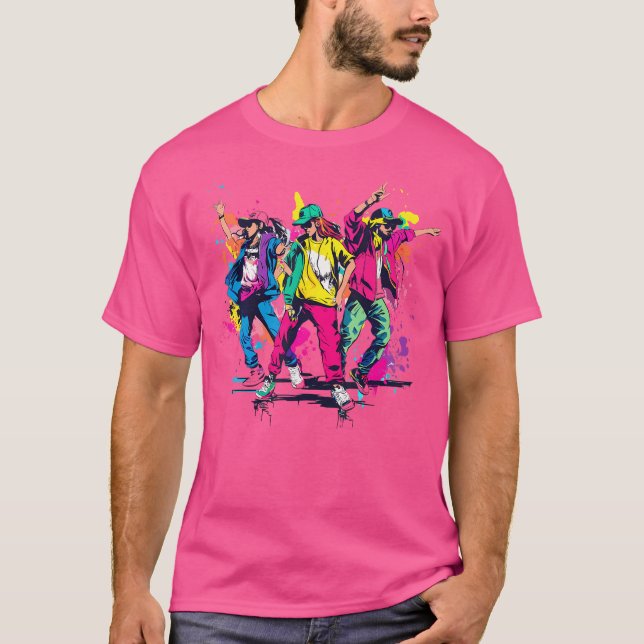 Urban Hip hop Dancing Novelty Graffiti Graphic T Shirt (Framsida)