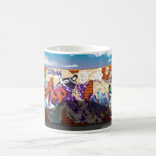Urban Hip Hop Graffiti-vägg. Kaffemugg