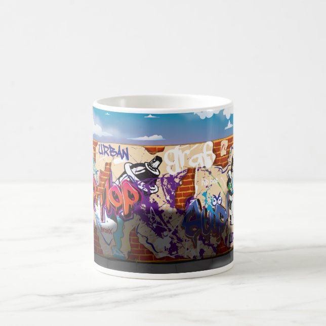 Urban Hip Hop Graffiti-vägg. Kaffemugg (Center)
