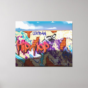 Urban Hip hop Graffiti Wall. Canvastryck