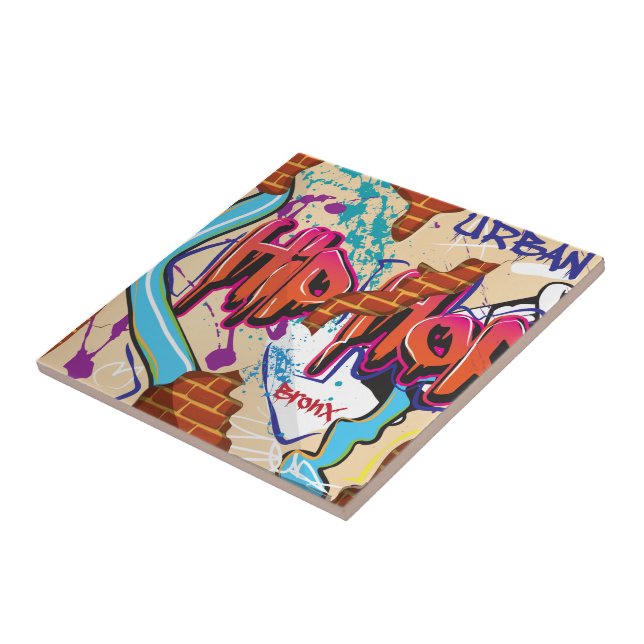 Urban Hip hop Graffiti Wall. Kakelplatta (Sidan)