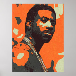 Urban Hiphop-stil Manlig Porträtt Modern Gatu Ar Poster