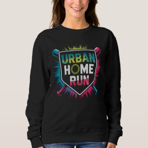 Urban Home Run Baseball T-Shirt Design, Färgrik S