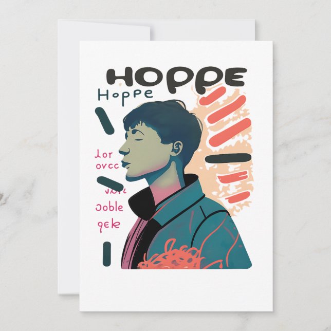 Urban Hopp - Abstrakt Porträttillustration Inbjudningar (Framsida)