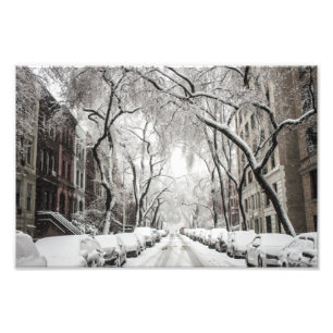 Urban jul Snö i Brooklyn NY Fototryck