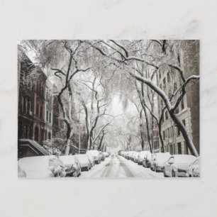 Urban jul snö i Brooklyn NY Vykort