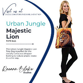 Urban Jungle Majestic Lejon Tote Bag Tygkasse