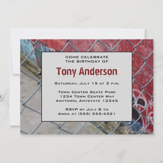 Urban kall födelsedagsfest inbjudan (Framsida)