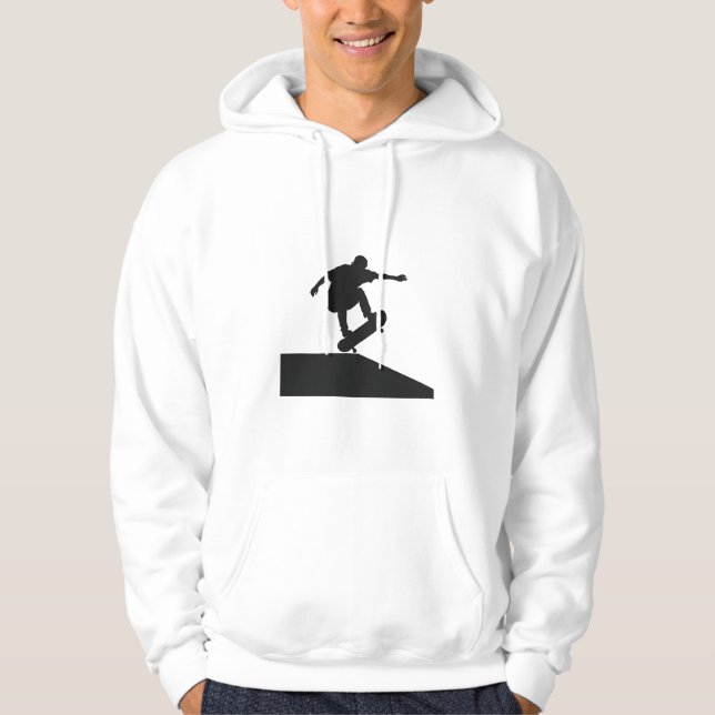 Urban Kickflip Skateboardssilhuett  Hoodie (Framsida)