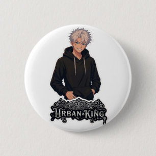 Urban King Anime Pojke Estetik - Anpassad Rund Kna Knapp