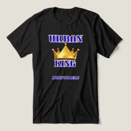 URBAN KING, BORN TO RULE MEN'S SOLID BLACK T SHIRT