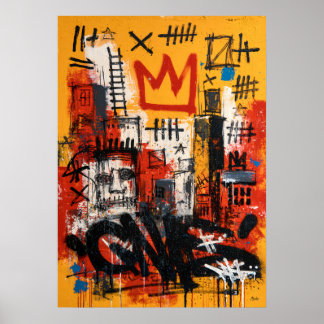Urban krona Graffiti Stad Abstrakt Konst Poster