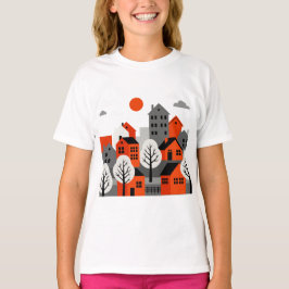 Urban landscape in a modern and minimalist style t shirt