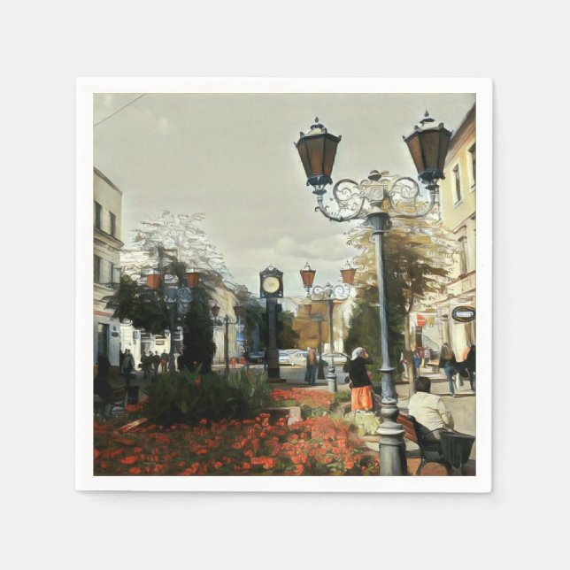 Urban landskapsmålning papper servett (Framsidan)