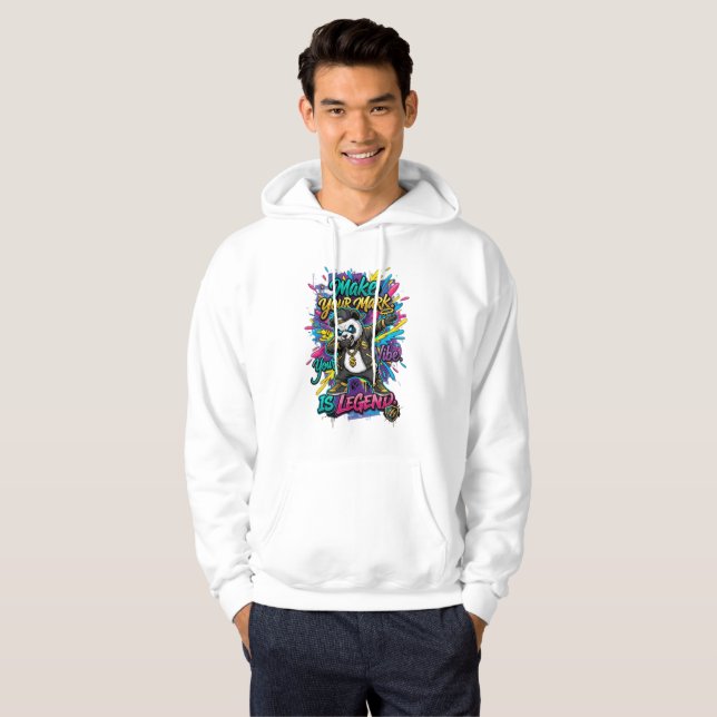 Urban Legend Panda Herr Tröja 🐼🔥 | Stilfull Str Hoodie (Hel framsida)
