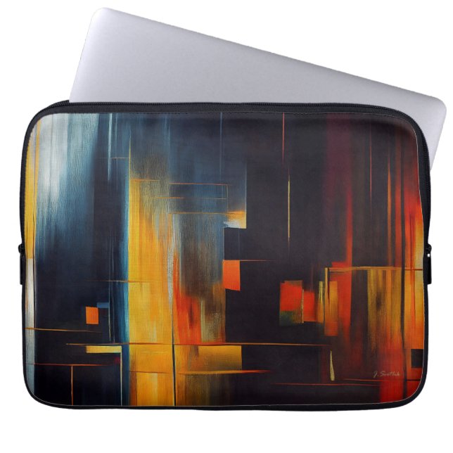 Urban Lights Abstrakt Geometri Laptop Fodral (Framsidan)