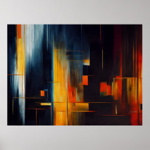 Urban Lights Abstrakt Geometri Poster