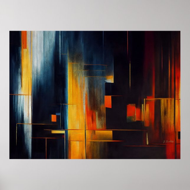 Urban Lights Abstrakt Geometri Poster (Framsidan)