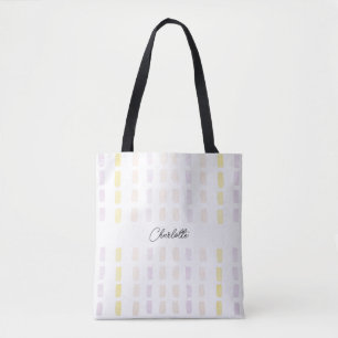 Urban Lilac Geometric Watercolor Monogramme Tygkasse