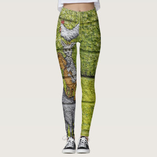 "Urban Menagerie Leggings: Graffiti Animal Parad" Leggings