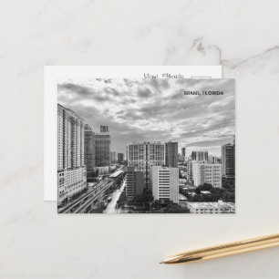 Urban Miami Svart och Vitt – Urban stadsbild Vykort