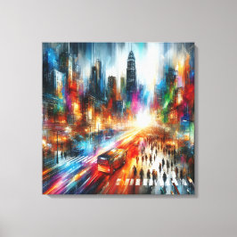 Urban Mirage: Abstrakt Cityscape Canvastryck
