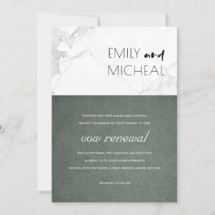 URBAN MODERN STONE GRÅTT MARBLE VOW RENEWAL INBJUD TACK KORT
