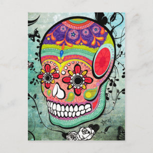 Urban Muerte Day of the dead Illustrated Postcard Vykort