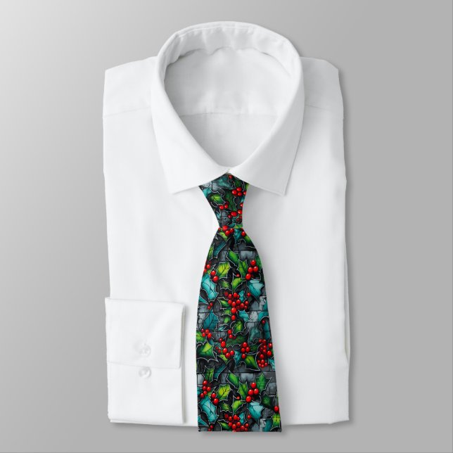 Urban Noel Graffiti Holly Neck Tie Slips (Bunden)