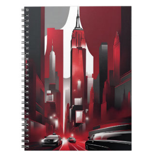 Urban Noir Notebook - Modern Cityscape i fetrött r Anteckningsbok