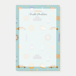 Urban NYC Icons Mönster Turcos Grönt Namn Post-it Block