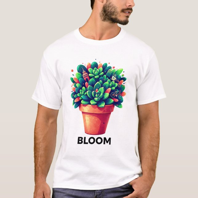 Urban Oasis Bloom Succulage Lifestyle Comfort Tee (Framsida)