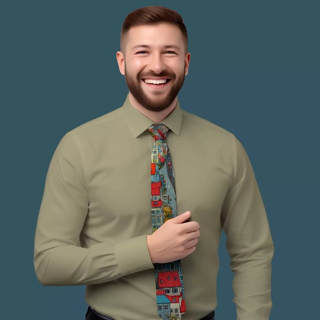 Urban Oasis Cityscape Mode Tie Slips (Skapare uppladdad)