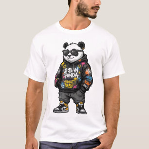 Urban Panda Street Beast Graffiti Hoodie Tecknad T Shirt