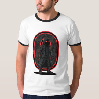 Urban Phantom Mörk Techwear Huva Figur Gatumiljö T Shirt