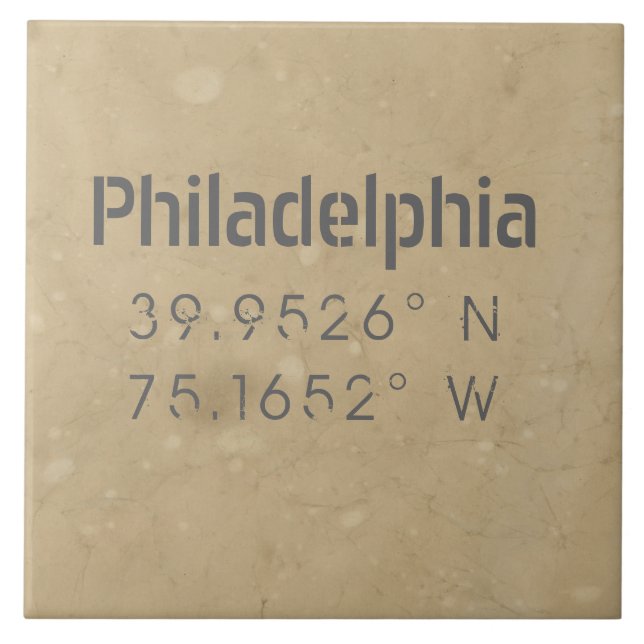 Urban Philadelphia Karta samordnare Kakelplatta (Framsidan)