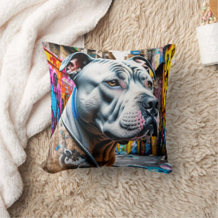 Urban Pitbull City Street Art Graffiti Kudde