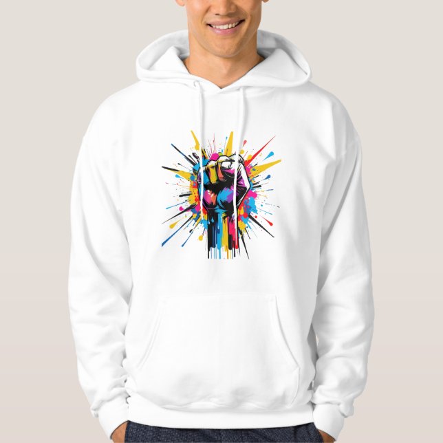 Urban Power: Graffiti Fist Explosion Hoodie (Framsida)