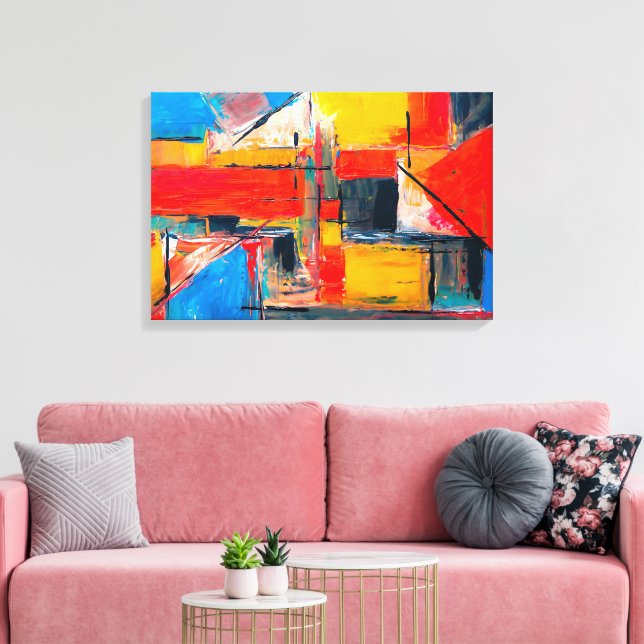 Urban Puls Abstrakt Konst Canvastryck (Insitu (Vardagsrum))